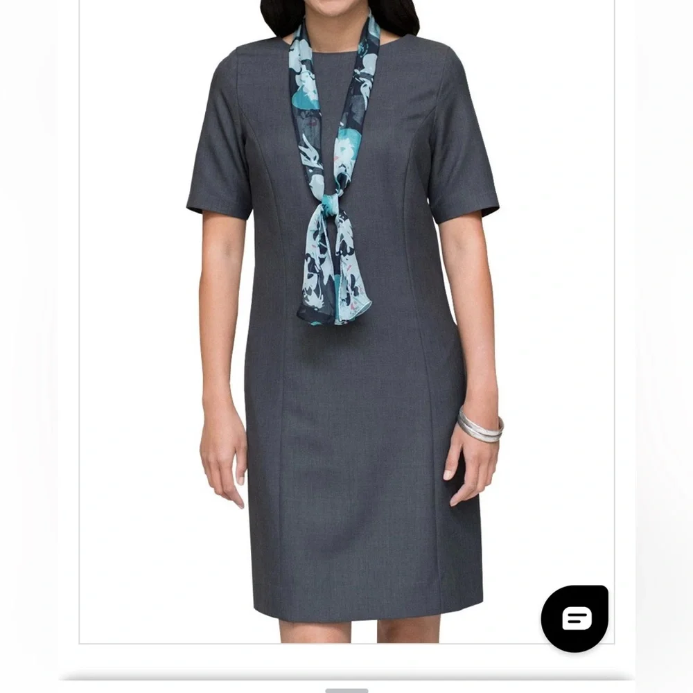 Redwood & Ross Navy blue Synergy Wrinkle Resistant Midi Dress With Slit 2 - Picture 4 of 11